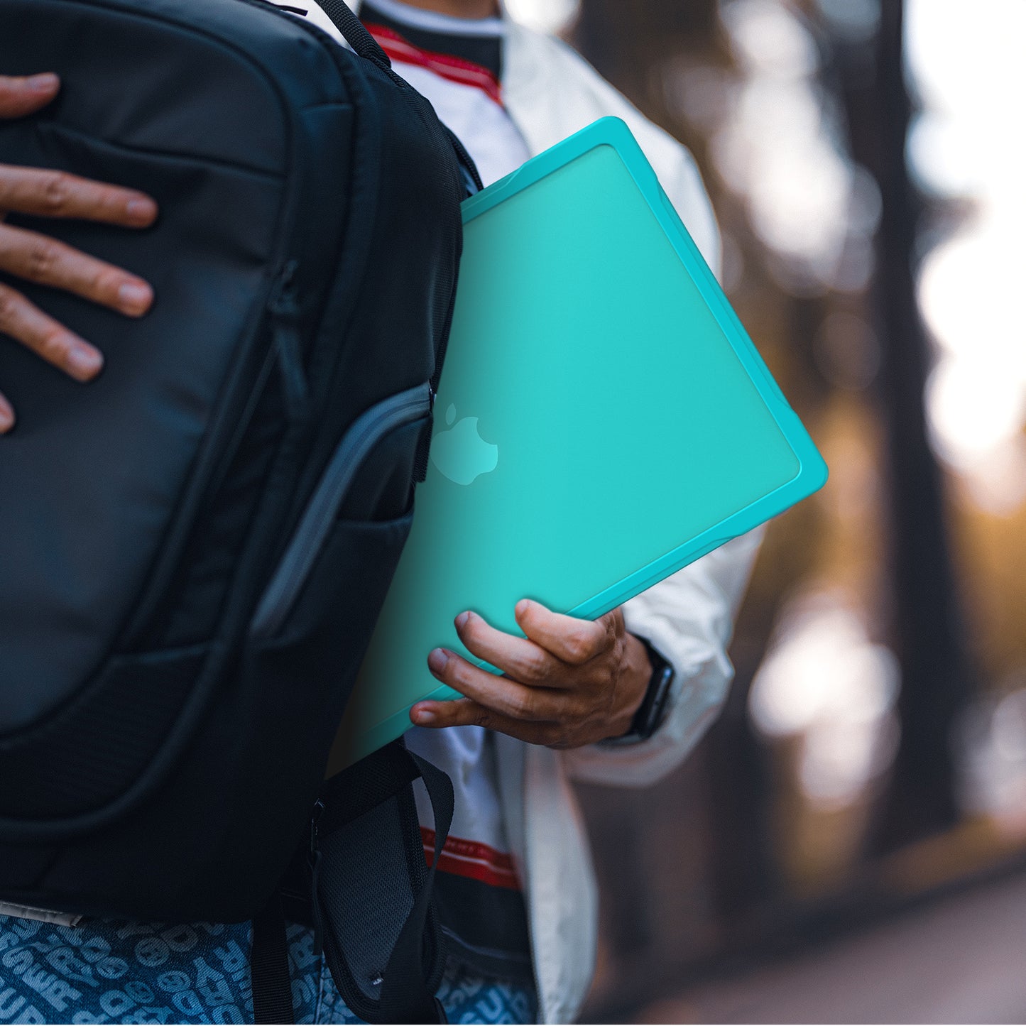 For MacBook Pro 14 inch (2021) A2442 / (2023) A2779 (M1 / M2) Sailor Series Laptop Case PC+TPU Notebook Protective Cover - Baby Blue