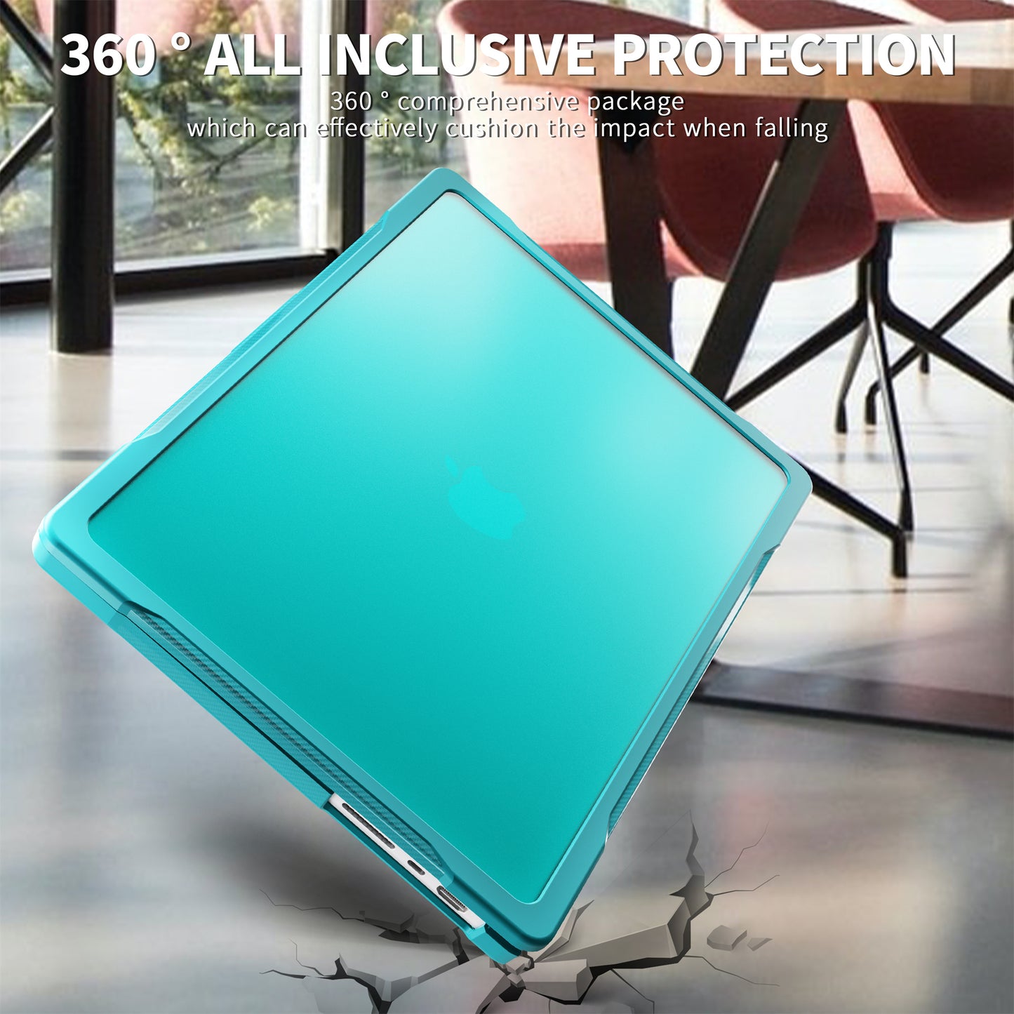 For MacBook Pro 14 inch (2021) A2442 / (2023) A2779 (M1 / M2) Sailor Series Laptop Case PC+TPU Notebook Protective Cover - Baby Blue