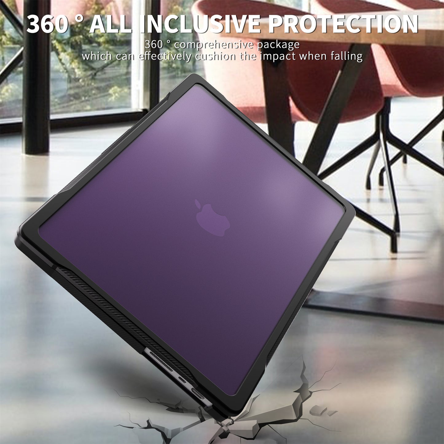 For MacBook Pro 14 inch (2021) A2442 / (2023) A2779 (M1 / M2) Sailor Series Laptop Case PC+TPU Notebook Protective Cover - Transparent Purple
