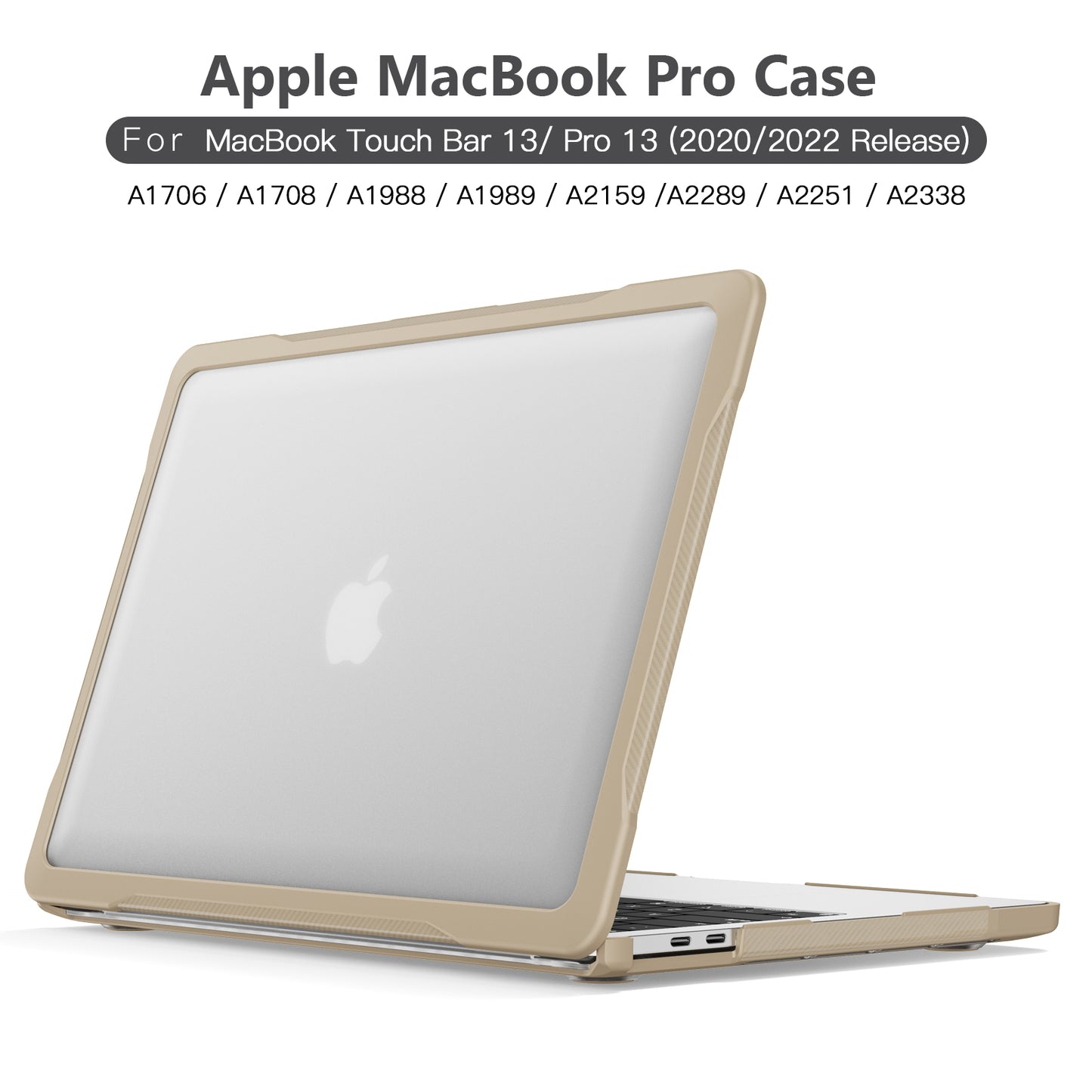 Sailor Series Laptop Case for MacBook Pro 13 inch (2016) A1706 A1708 / (2018) A1989 / (2019) A2159 / (2020) A2251 A2338 (M1 / M2) PC+TPU Shockproof Cover - Khaki