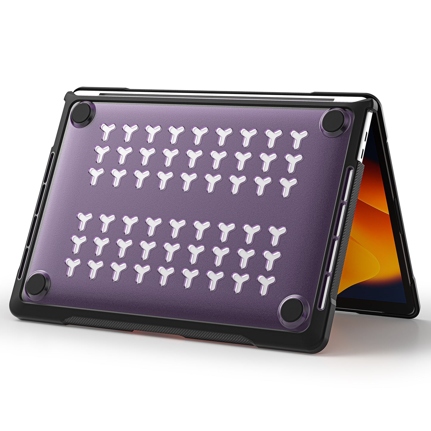 Sailor Series Laptop Case for MacBook Pro 13 inch (2016) A1706 A1708 / (2018) A1989 / (2019) A2159 / (2020) A2251 A2338 (M1 / M2) PC+TPU Shockproof Cover - Transparent Purple