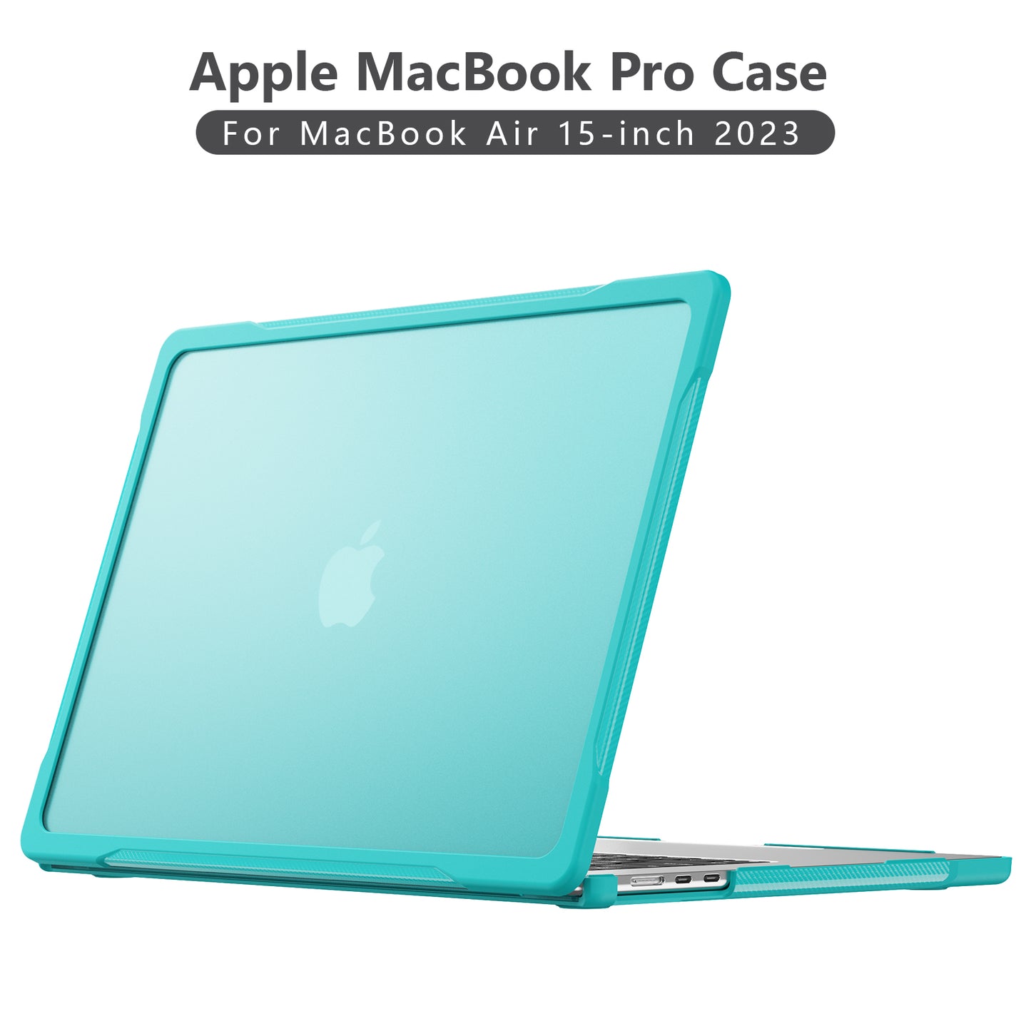 For Macbook Air 15 inch (2023) A2941 Sailor Series Laptop Case PC+TPU Anti-scratch Notebook Cover - Baby Blue