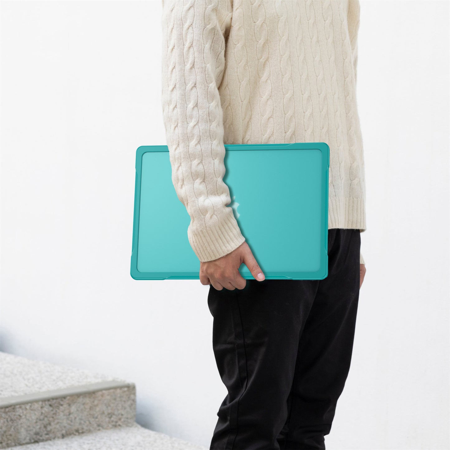 For Macbook Air 15 inch (2023) A2941 Sailor Series Laptop Case PC+TPU Anti-scratch Notebook Cover - Baby Blue