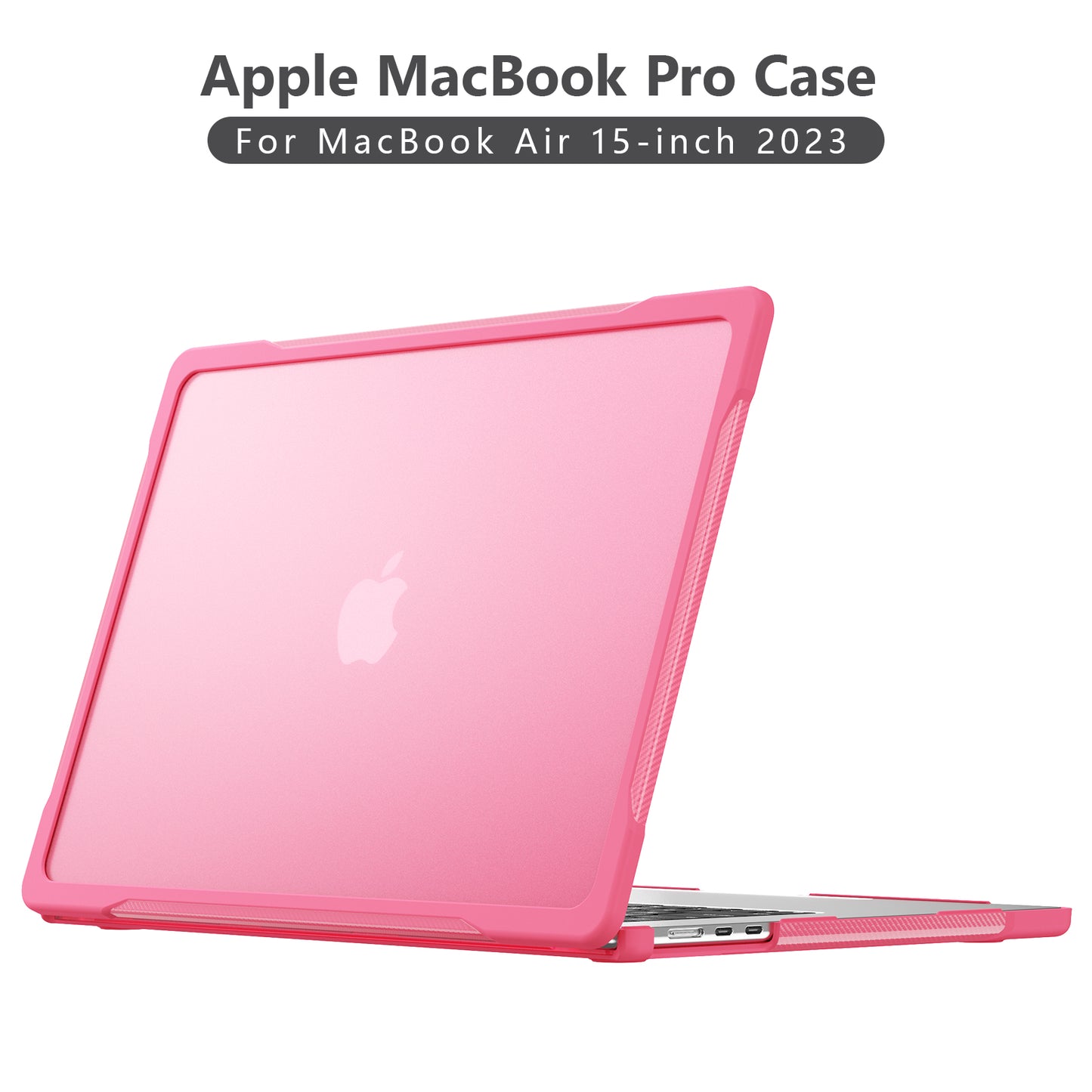 For Macbook Air 15 inch (2023) A2941 Sailor Series Laptop Case PC+TPU Anti-scratch Notebook Cover - Rose