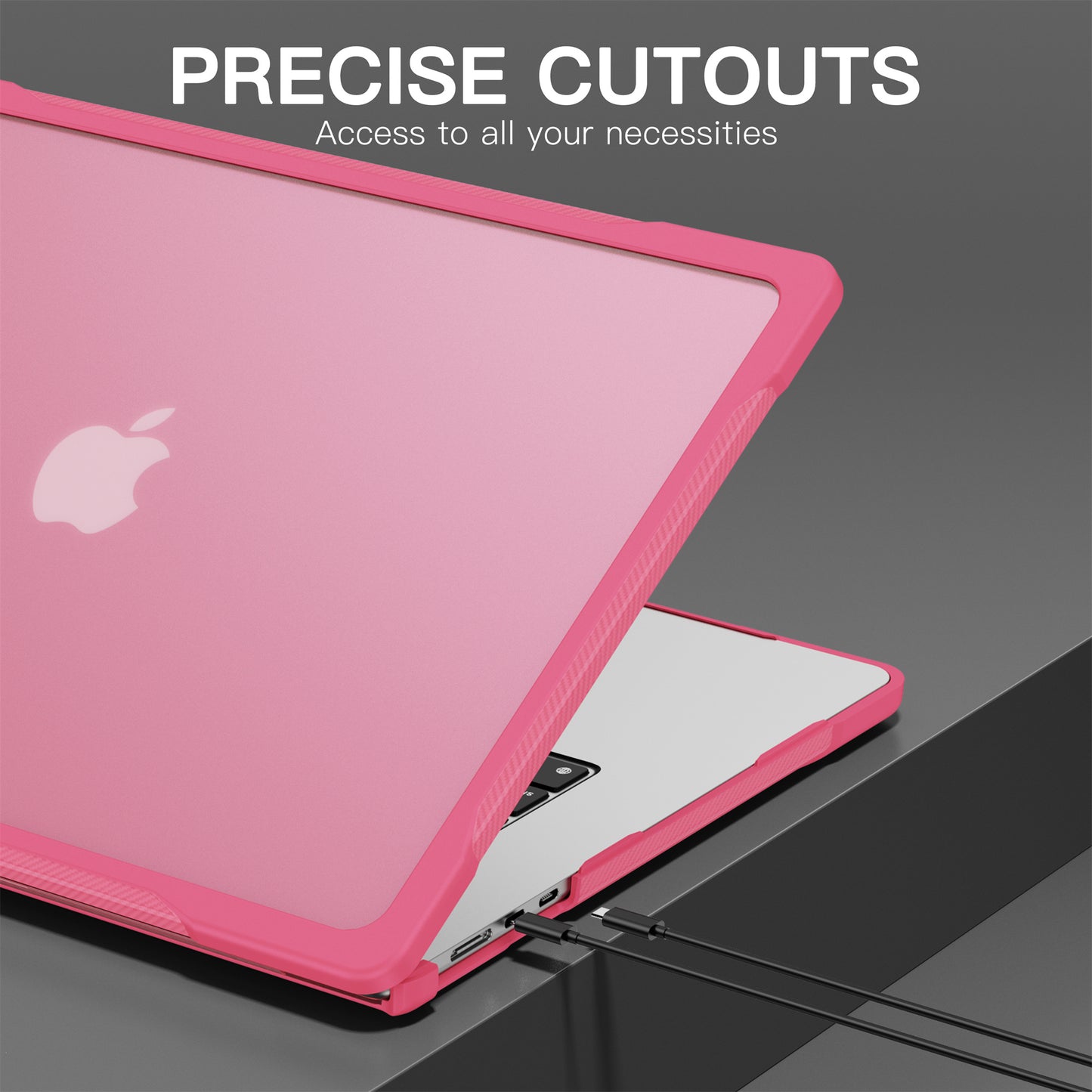 For Macbook Air 15 inch (2023) A2941 Sailor Series Laptop Case PC+TPU Anti-scratch Notebook Cover - Rose
