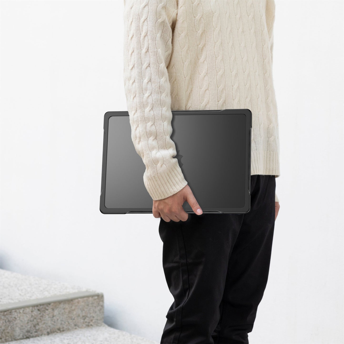 For Macbook Air 15 inch (2023) A2941 Sailor Series Laptop Case PC+TPU Anti-scratch Notebook Cover - Transparent Black