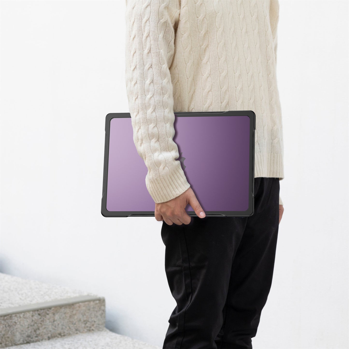 For Macbook Air 15 inch (2023) A2941 Sailor Series Laptop Case PC+TPU Anti-scratch Notebook Cover - Transparent Purple