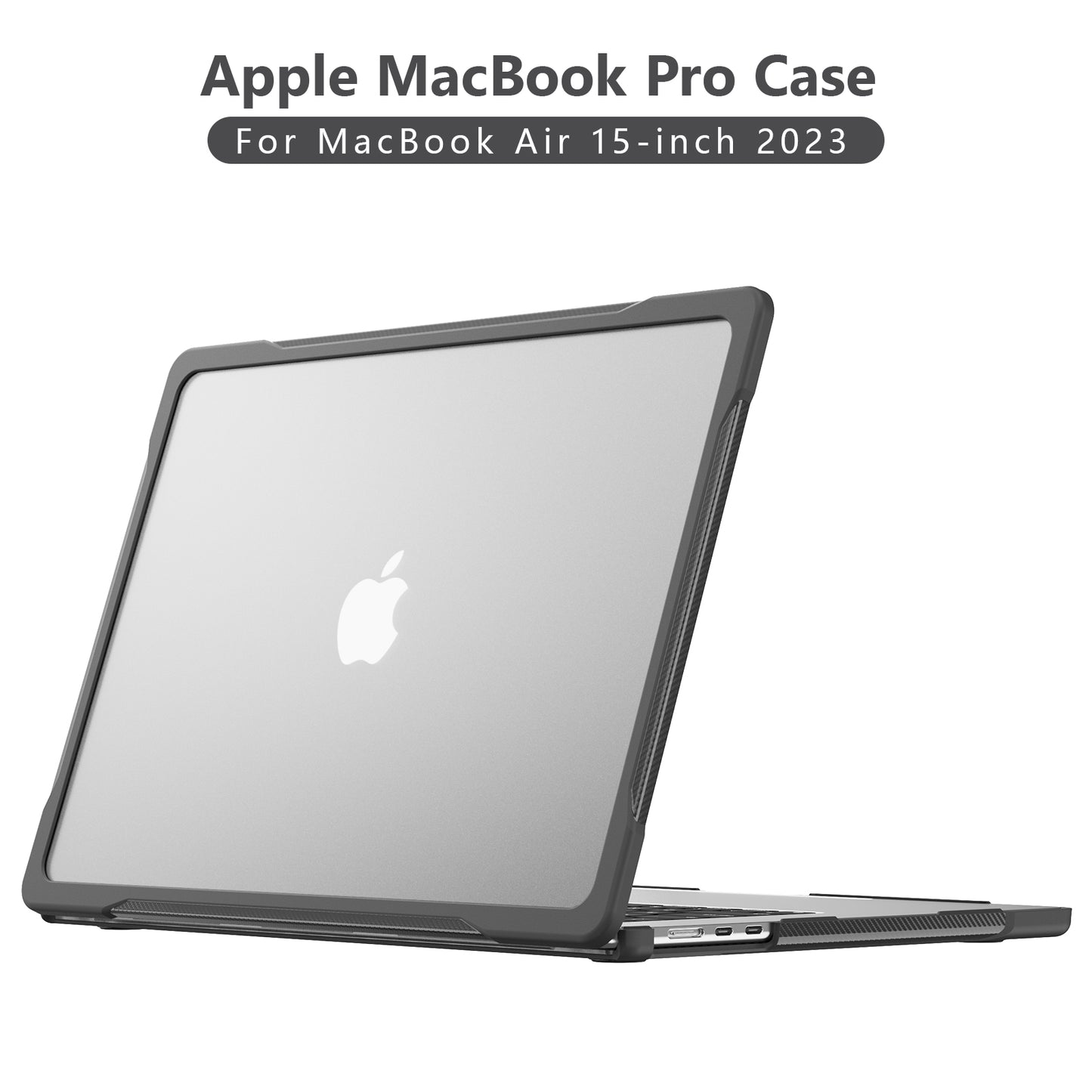 For Macbook Air 15 inch (2023) A2941 Sailor Series Laptop Case PC+TPU Anti-scratch Notebook Cover - Transparent