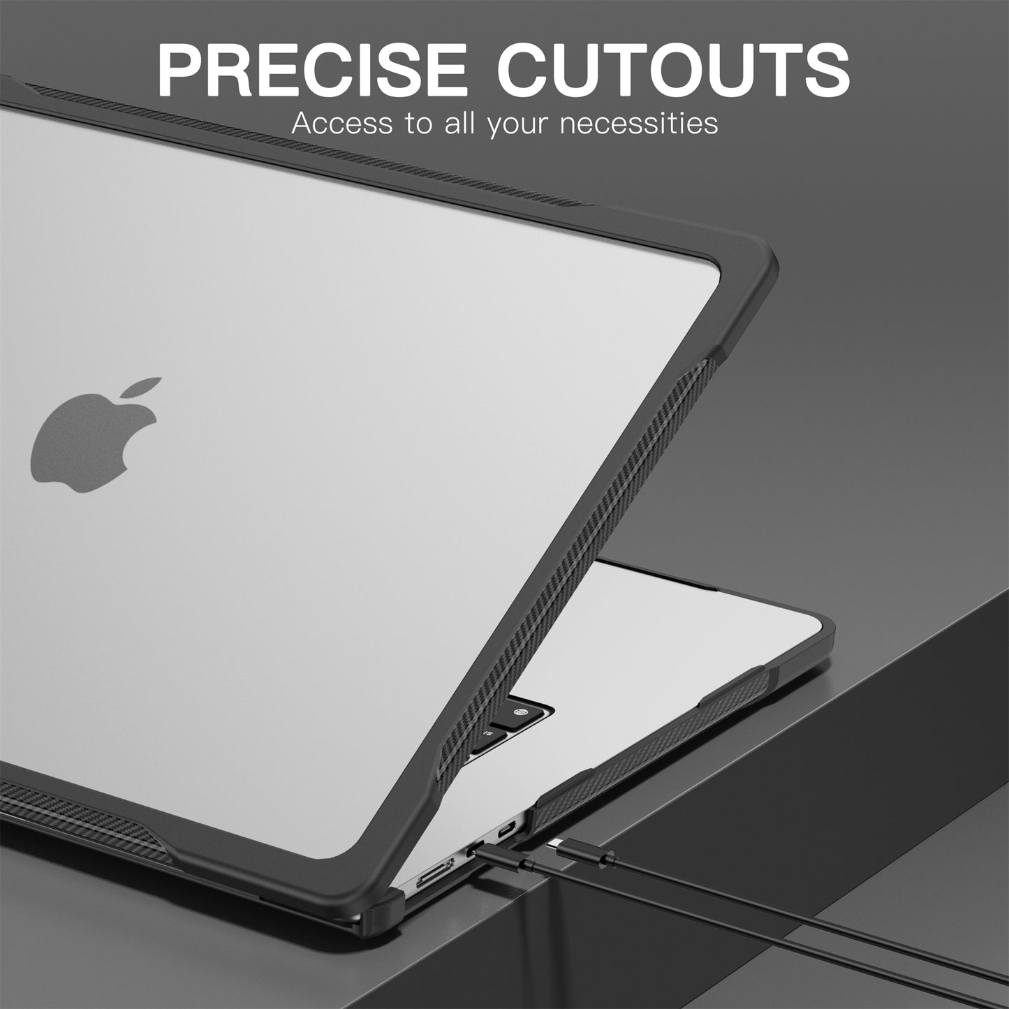 For Macbook Air 15 inch (2023) A2941 Sailor Series Laptop Case PC+TPU Anti-scratch Notebook Cover - Transparent