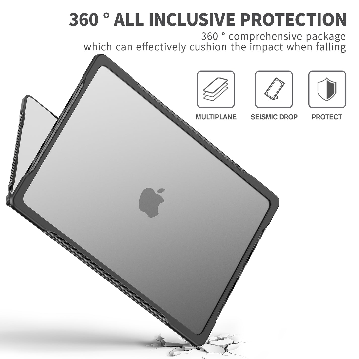 For Macbook Air 15 inch (2023) A2941 Sailor Series Laptop Case PC+TPU Anti-scratch Notebook Cover - Transparent
