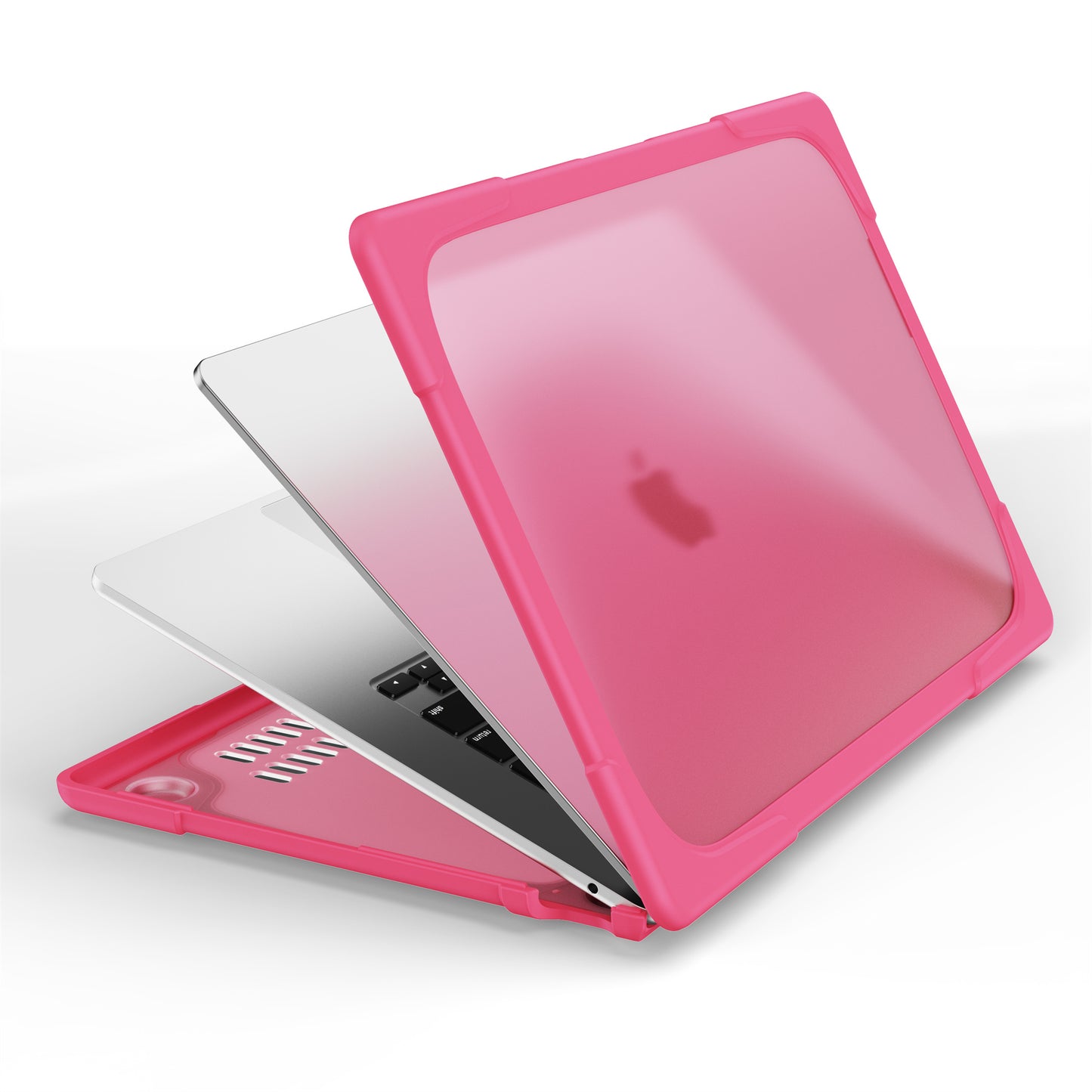 Laptop Case for Macbook Air 15 inch (2023) A2941 , Stand Design Notebook Anti-Scratch Hard PC Cover - Rose