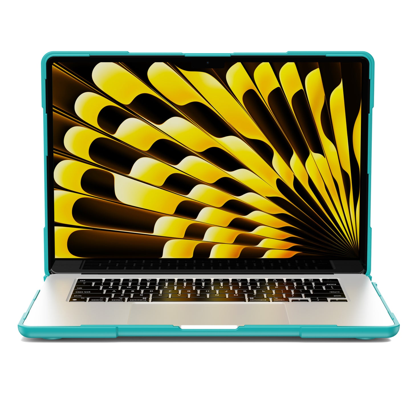 Laptop Case for Macbook Air 15 inch (2023) A2941 , Stand Design Notebook Anti-Scratch Hard PC Cover - Baby Blue