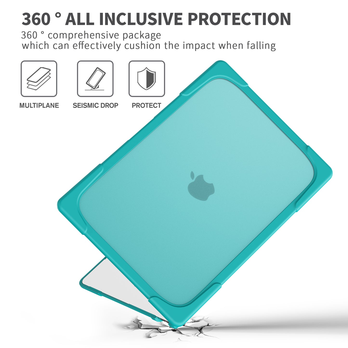 Laptop Case for Macbook Air 15 inch (2023) A2941 , Stand Design Notebook Anti-Scratch Hard PC Cover - Baby Blue