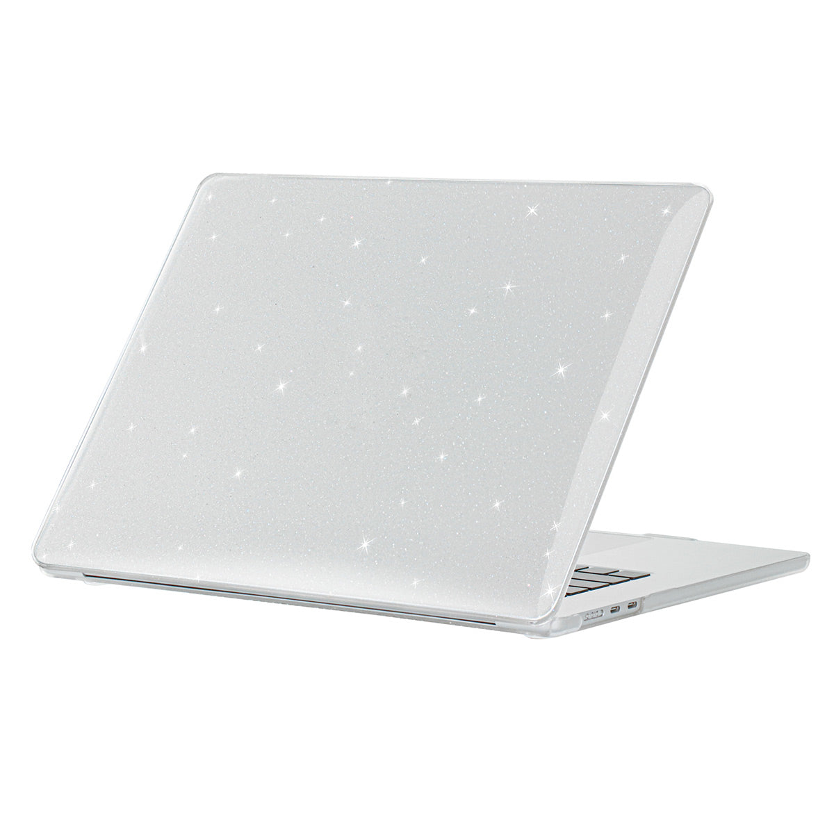 For Macbook Air 15 inch (2023) A2941 Shockproof Hard PC Case Anti-Drop Glitter Laptop Cover - Transparent