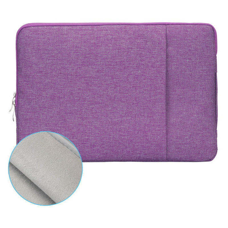 15.6 Inch Notebook Computer Bag Storage Pouch Nylon Laptop Sleeve Handbag for Travel - Purple