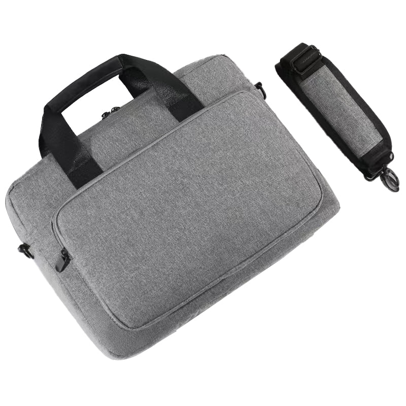 13-13.3 Inch Notebook Computer Shoulder Bag Laptop Pouch Oxford Cloth+Polyester Storage Sleeve Handbag - Light Grey