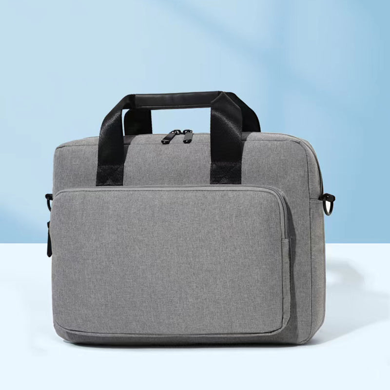 13-13.3 Inch Notebook Computer Shoulder Bag Laptop Pouch Oxford Cloth+Polyester Storage Sleeve Handbag - Light Grey