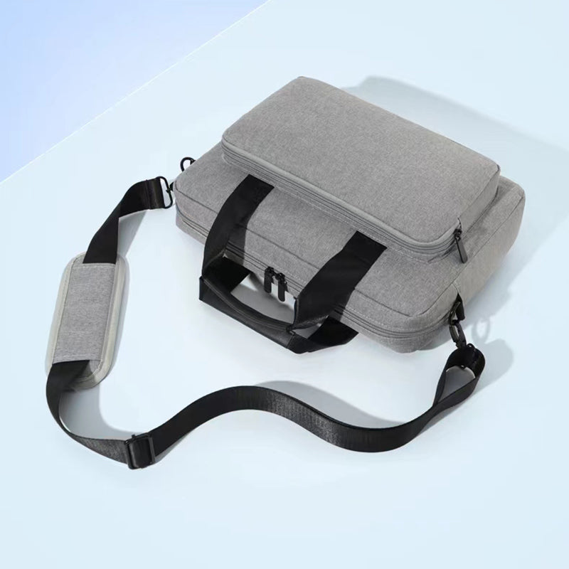 13-13.3 Inch Notebook Computer Shoulder Bag Laptop Pouch Oxford Cloth+Polyester Storage Sleeve Handbag - Black