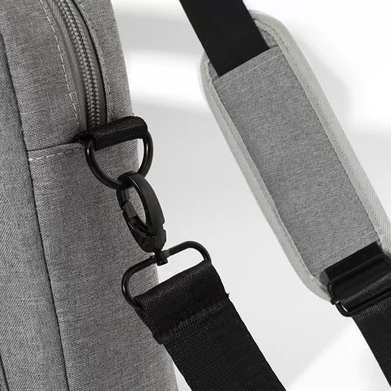 13-13.3 Inch Notebook Computer Shoulder Bag Laptop Pouch Oxford Cloth+Polyester Storage Sleeve Handbag - Dark Grey