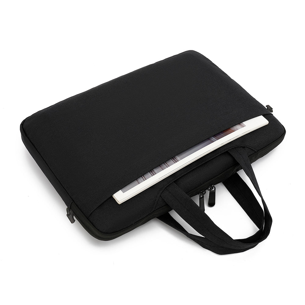 Uniqkart Series 15.6 Inch Laptop Shoulder Bag Handbag Oxford Cloth+Polyester Notebook Storage Sleeve - Black