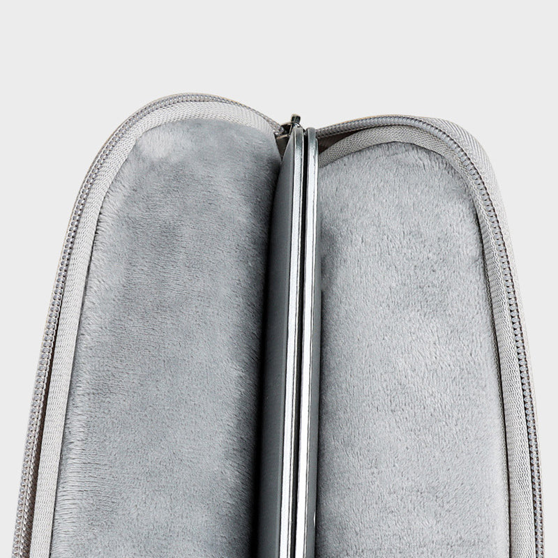 14.1-15.4 Inch Notebook Protective Sleeve Portable Laptop Computer Zipper Bag (with Pull Rod Strap) - Khaki