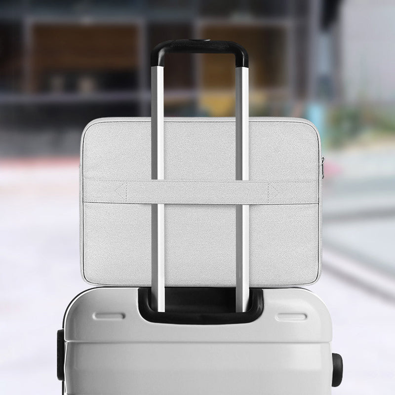 14.1-15.4 Inch Notebook Protective Sleeve Portable Laptop Computer Zipper Bag (with Pull Rod Strap) - Black