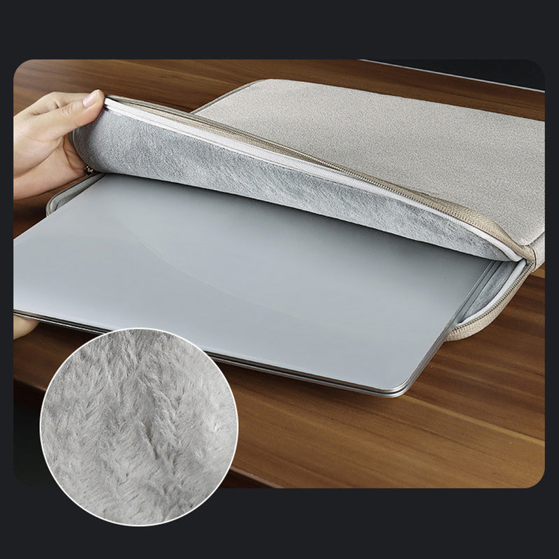 13.3 Inch Waterproof Notebook Sleeve Portable Laptop Computer Zipper Bag (with Pull Rod Strap) - Khaki