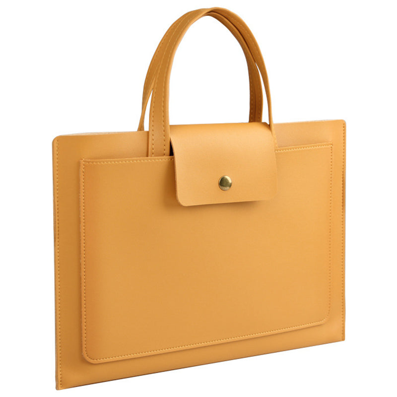 15 / 16 Inch Ultra Thin Notebook Carrying Bag Anti-scratch PU Leather Laptop Handbag - Yellow