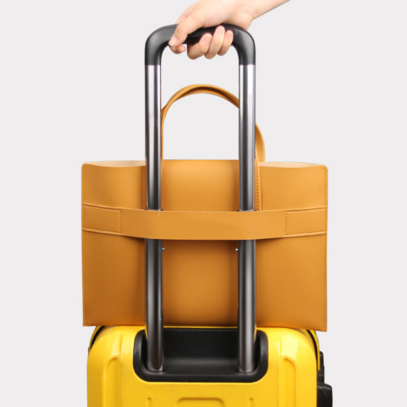 15 / 16 Inch Ultra Thin Notebook Carrying Bag Anti-scratch PU Leather Laptop Handbag - Yellow