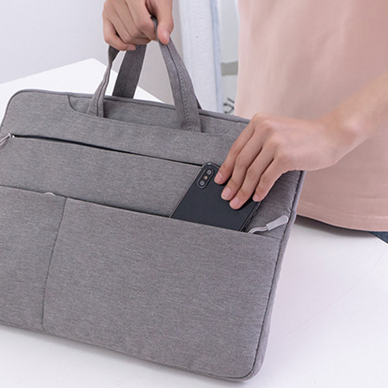 15.6-inch Laptop Soft Lining Protective Handbag Splash-proof Notebook Carrying Bag - Grey