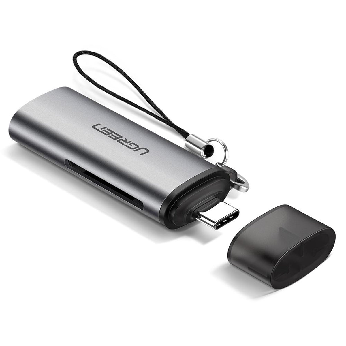 Uniqkart 50704 Multi-Functional Type-C Card Reader Support Reading 2 Cards Simultaneously Plug and Play