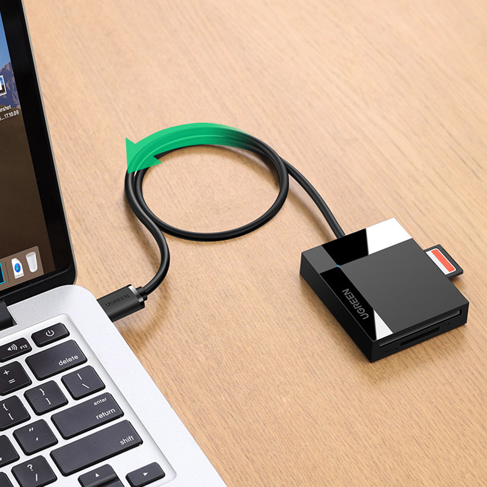 Uniqkart 30229 4-in-1 USB 3.0 to for SD/Micro SD/TF/CF/MS Compact Smart Memory Card Reader for PCs/Laptops