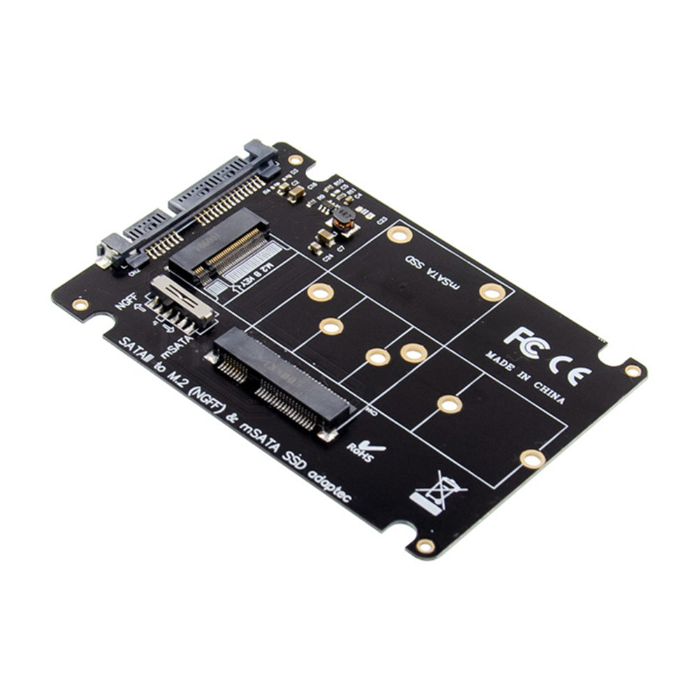 2.5-inch SATA to NGFF SSD Adapter mSATA & M.2 2280 SSD Multi-function Conversion Card