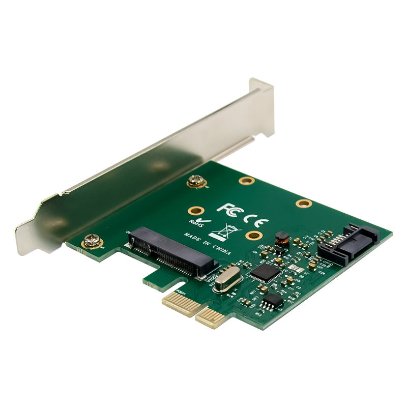 PCI-E X1 ASM1061 Single Channel mSATA & SATA 6G Expansion Card SSD Boost Conversion Card