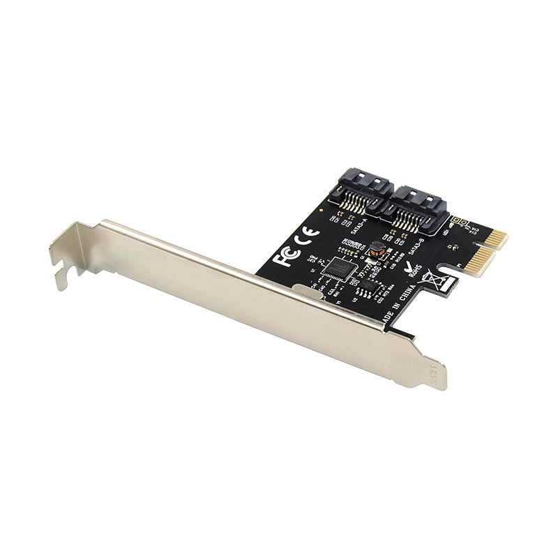 PCI-E 2.0 to SATA 6G Expansion Card 2 Port ASM1061 SATA-3 Hard Drive Conversion Card