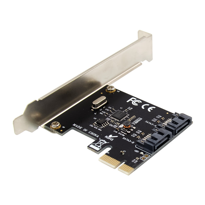 PCI-E 2.0 to SATA 6G Expansion Card 2 Port ASM1061 SATA-3 Hard Drive Conversion Card