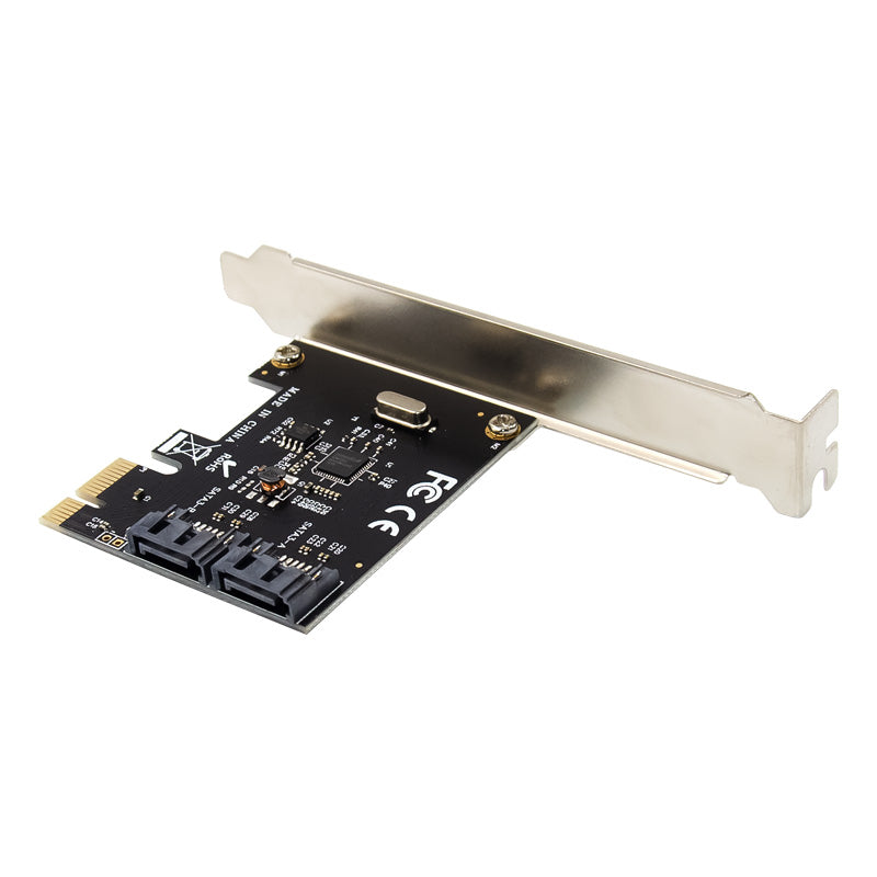 PCI-E 2.0 to SATA 6G Expansion Card 2 Port ASM1061 SATA-3 Hard Drive Conversion Card