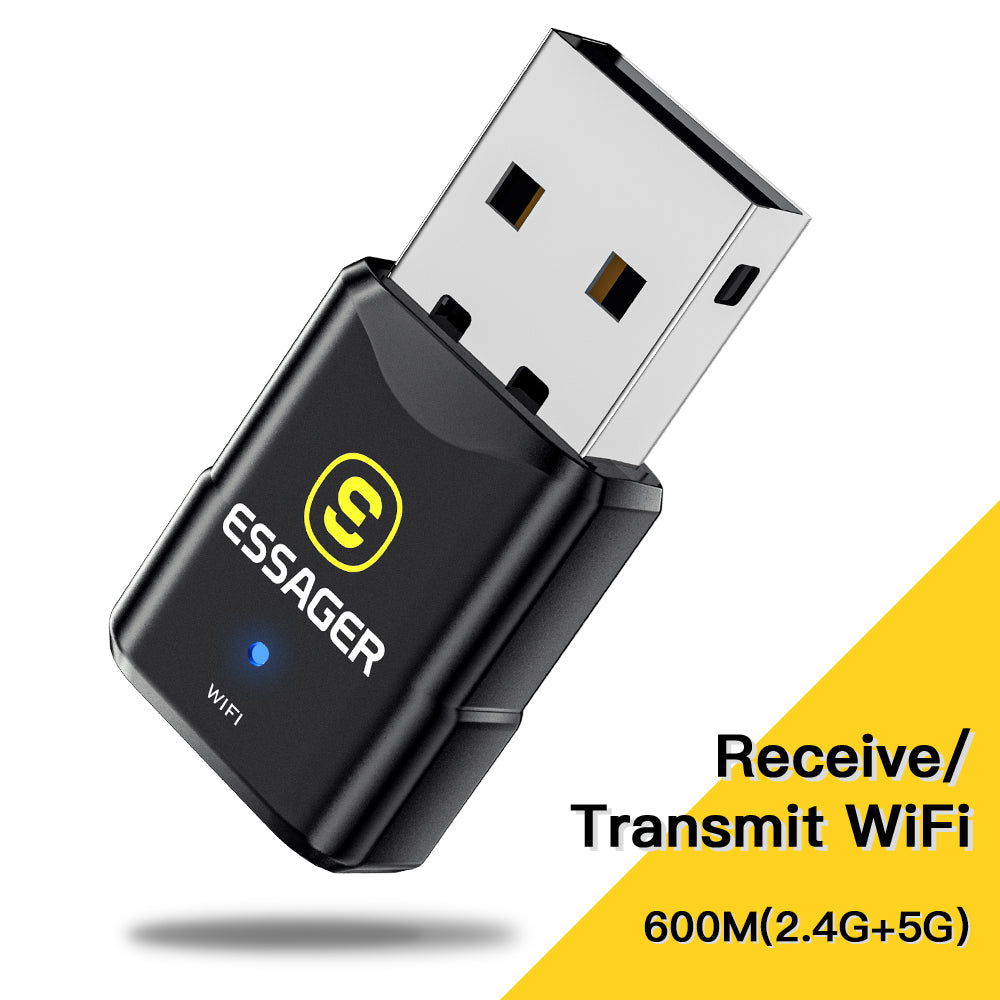Essager Dual Band Wireless Card 600m 2.4GHz / 150Mpbs, 5.8GHz / 433Mpbs Portable WiFi Network Card Adapter