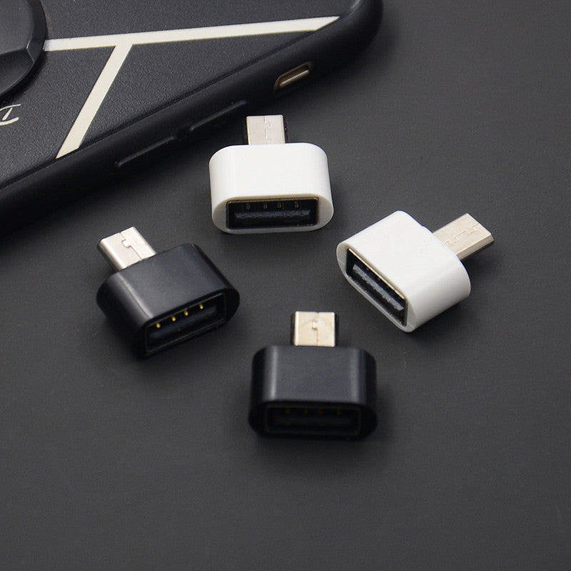 Portable Micro USB to USB-A OTG Adapter Mini Converter for Android Phone Tablet - White