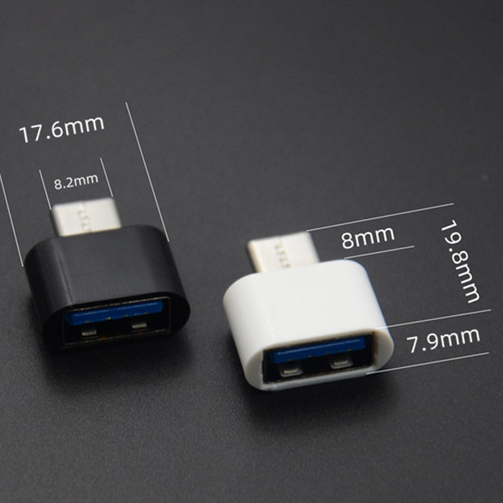 Portable Micro USB to USB-A OTG Adapter Mini Converter for Android Phone Tablet - White