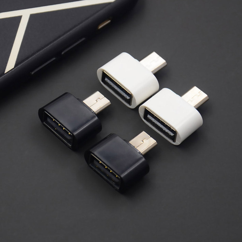 Portable Micro USB to USB-A OTG Adapter Mini Converter for Android Phone Tablet - White