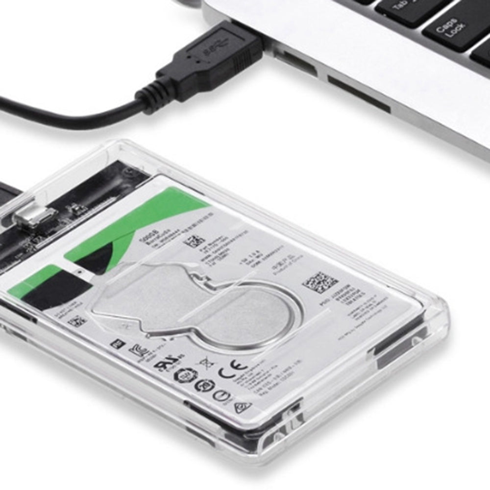 2.5inch External Hard Drive Enclosure USB 3.0 to SATA Clear Hard Disk Case for Mac OS and Windows, Supporting Max 6TB