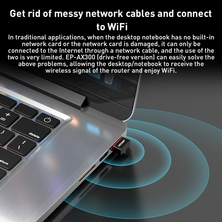 Edup EP-A300 USB Network Card High Speed Adapter 300Mbps WiFi6 USB Adapter Wireless Transmitter Receiver