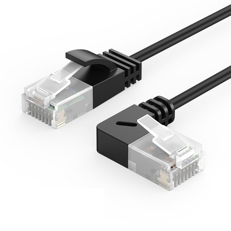 Cablecreation CL0045 3m Pure Copper Cat6a LAN Network Cable 2.8mm Thin Cord 10Gbps RJ45 Ethernet Cable - Left Bend