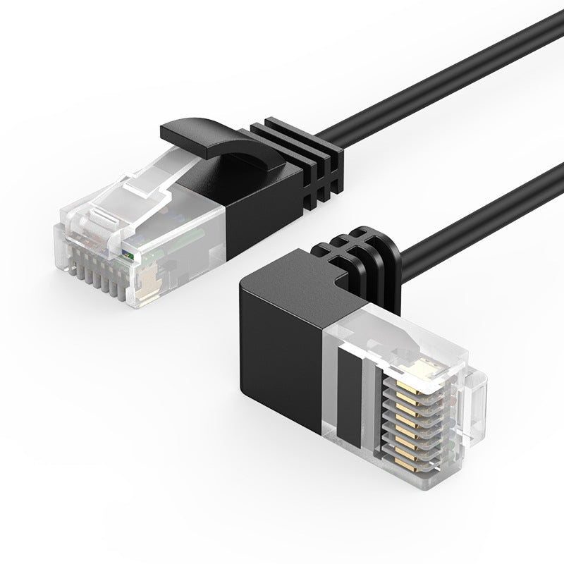 Cablecreation CL0045 1m Pure Copper Cat6a Network Cable 10Gbps Thin Cord Computer Router RJ45 Ethernet Cable - Upward Bend