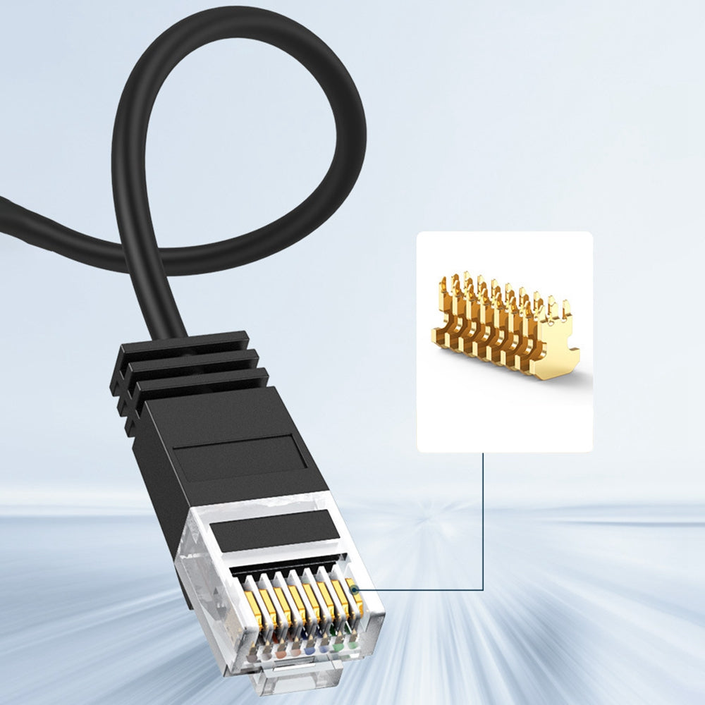 Cablecreation CL0045 1m Pure Copper Cat6a Network Cable 10Gbps Thin Cord Computer Router RJ45 Ethernet Cable - Upward Bend
