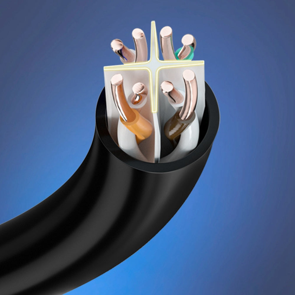 Cablecreation 3m Cat6 Ethernet Cable 90 Degree Gigabit LAN Cable 10Gbps RJ45 Connector Internet Network Patch Cord - Down Angle