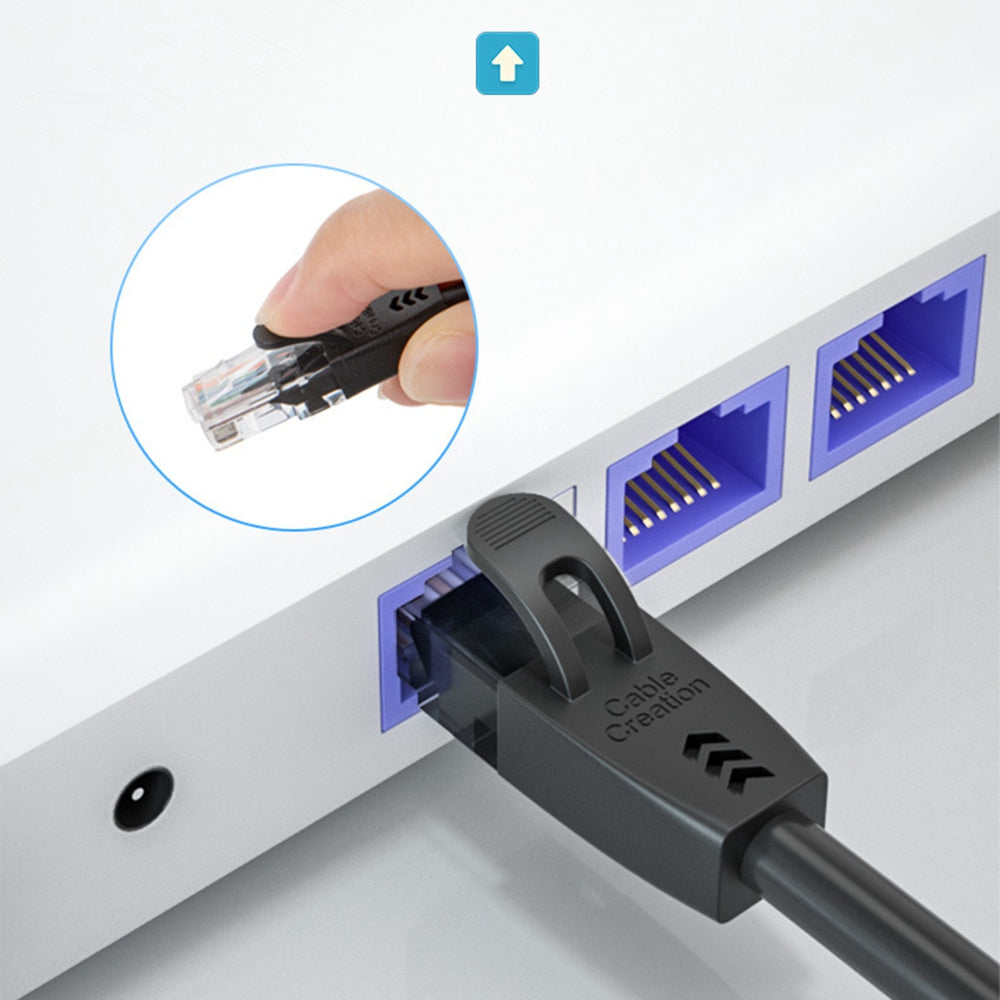 Cablecreation 3m Cat6 Ethernet Cable 90 Degree Gigabit LAN Cable 10Gbps RJ45 Connector Internet Network Patch Cord - Up Angle