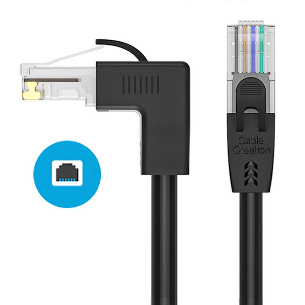 Cablecreation 1.8m 10Gbps High Speed Cat6 Ethernet Cable Gigabit LAN Cable RJ45 Connector Internet Network Patch Cord - Down Angle