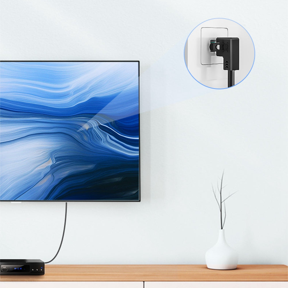 Cablecreation 1m Elbow Design Network Wire, Cat6 Ethernet Cable Gigabit LAN Cable 10Gbps RJ45 Connector Internet Patch Cord - Left Angle